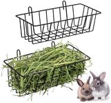 2 Hay Rack Holder, Bunny Hay Feeder, Hanging Hay Racks, Bunny Hay Holder, Bunny Hay Rack Holder, Cage Hay Feeder, Cage Hanging Hay Holder for Rabbits Chinchilla Bunny Guinea, Black