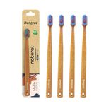 Dencrus OCTA CLEAN Toothbrush | Octagonal Handle | Bamboo Husk & Composite Resin Closely | Packed Ultra-soft Bristles | Pack of 4 | Biodegradable and Compostable Handle | Eco-friendly Toothbrush