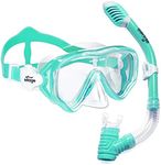 Seago Kids Snorkel Set Dry Top Snorkel Mask Snorkeling Gear for Kids Boys Girls Youth, No Leak Comfy Mouthpiece Anti-Fog 180° Panoramic View Scuba Diving Swim Pool Equipment Snorkeling Kit