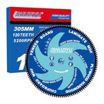 LSHUZIYU 12"(305MM)-120T, Super Thin Kerf 0.087", Arbor 1", Anti-Stick Coating, Circular Saw Blade, FRAMING&Ripping, for Laminate, Veneer Board, Plywood, Hard Wood, MDF and HDF Cutting