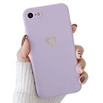 ZTUOK iPhone 6/6S Protective Case, Purple Heart Design, Shockproof Ultra Thin Silicone Soft Liquid Case with Camera Protection, Compatible with Wireless Charging