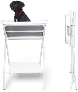 2 in 1 Dog Bathtub Washing Station, Elevated Pet Bath Tub, Collapsible and Portable Bathtub for Dogs, Cats Bathing, Shower and Grooming, Indoor and Outdoor