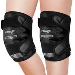 NEWGO Ice Pack for Knee Replacement Surgery, Reusable Gel Cold Pack Knee Ice Pack Wrap Around Entire Knee for Knee Injuries, Knee Ice Wrap for Pain Relief, Swelling, Bruises (Black-2Pack)