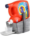 Wooden Liquid Detergent Station-Laundry Soap Cup Holder Organizer for Dispensing, Tray Catcher Easy Pour Cup Holder, Farmhouse Shelf Storage, Grey