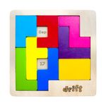 Cubelelo Drift Daily Calendar Puzzle | A-Puzzle-A-Day | Wooden Challenging Tetris Tangram Puzzle for Kids & Adults (Multicolor)