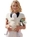 Newborn Carrier, Baby Carrier, MOMTORY Cozy Baby Wrap Carrier, with Hook&Loop for Easily Adjustable, Soft Fabric, Cream