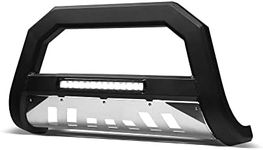 Armordillo USA 7176577 AR Bull Bar Bumper Guard with LED Bar - Matte Black with Aluminum Skid Plate Fits 2004-2022 Ford F150 / 2003-2017 Expedition