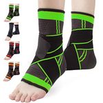 Ankle Brace Set of 2 Compression Support Adjustable Sleeve for Injury Recovery, Joint Pain and More, Arch Brace Support & Foot Stabilizer, Ankle Wrap Protect Against Ankle Sprains or Swelling