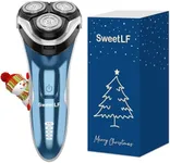 Electric Razor for Men, SweetLF Electric Shaver for Men, Rechargeable Wet Dry Shaver with Pop Up Trimmer, 100% Fully Waterproof, Cord or Cordless, Plug and Play, USB Type-C Charging, Christmas Style