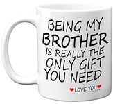 Stuff4 Being My Brother Mug - Brother Gifts from Sister, 11oz Ceramic Dishwasher Safe Coffee Mugs - Perfect for Birthday, Christmas, Secret Santa, Brother Birthday Gifts, Cup - Made in The UK