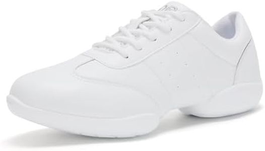 OLORA Cheer Shoes Girls White Cheerleading Shoes Lightweight Comfortable Dance Athletic Training Tennis Competition Cheerleader Sneakers US Size 3 Little Kid