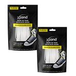 Xpand No Tie Shoelaces System with Elastic Laces - One Size Fits All Adult and Kids Shoes (Pack of 2) (White - White)