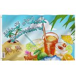 ANLEY Fly Breeze 3x5 Foot It's 5 o'Clock Somewhere Flag - Vivid Color and UV Fade Resistant - Canvas Header and Double Stitched - Sandy Beach Flags Polyester with Brass Grommets 3 X 5 Ft