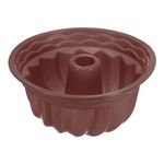 uxcell Silicone Cake Pan, 9.5 Inch Non-Stick Fluted Tube Pan for Fluted Cakes, Chocolate, Cheese Cake, Bread, Brown