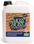 Moss Boss, Algae Remover - Green Moss Control, Make Slippery Hard Surfaces Safe - Paths, Driveways, Patios, Roofs, Stonework or Artificial Lawn - Wet or Dry - 4 litres