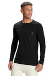 CHKOKKO Men's Regular Fit Full Sleeves Gym T-Shirt (Black, XL)