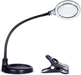 Brightech LightView Pro Flex 2 in 1 Magnifying Desk Lamp, 2.25x Light Magnifier, Adjustable Magnifying Glass with Light for Crafts, Reading, Close Work