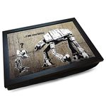 Deluxe Cushioned Lap Tray | Banksy 'I Am Your Father' Star Wars | Wooden Frame | Bean Bag Cushion Base | #BA