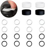 YIMATEECO Joystick Protectors Silicone, 20Pcs Invisible Protection During Gaming, Elastic Protective Ring Compatible with Steam Deck/Xbox/Switch Pro Controller/PS4/PS5 Joystick (Black+White, 20Pcs)