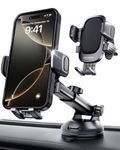 AMADAW 2024 Upgraded Car Phone Holder Mount [Large Phone & Thick Case Friendly] Widest Clamp Truck Phone Mount, 3in1 Dashboard Windshield Vent Mount Compatible with iPhone 16 Pro Max 15 14 13 All