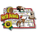 North Dakota Jumbo State Magnet by Classic Magnets, 4" x 2.7", Collectible Souvenirs Made in The USA