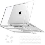 Robustrion Hard Shell Case Cover for Apple MacBook Air M1 13 inch [2020 2019 2018 Release] M1 A2337 A2179 with Retina Display Touch id MacBook Air Shell Case Cover - Crystal