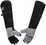 ARCCAPTAIN 24 inches Leather Welding Gloves Bite Proof Animal Handling Gloves, Heat/Fire Scratch Resistant Gloves for Reptile, Dog,Falcon, Stick,Mig, Forge,Grill, Fireplace