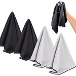 Sinland Microfiber Glass Polishing Cloths Lint -Free Drying Towels for Wine Glasses Stemware Dishes Stainless Appliances Grey 20 Inch X 25 Inch (4 Pack（2grey+2black）, 20INCH X 25INCH)