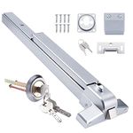 COOLOUS Door Push Bar Panic Exit Device Stainless Steel Exit Lever with Key Emergency Lock Stainless Steel Commercial Emergency Panic Exit Bar Handle Door Hardware for Wood & Metal Door