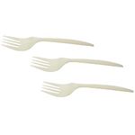 G1 Corn Starch Disposable Biodegradable Forks | 6 inch | Cream | 40 Pcs