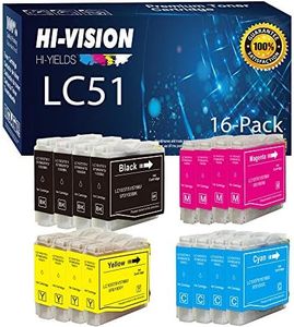 HI-VISION HI-YIELDS Compatible LC-51 LC51 Ink Cartridge Replacement (4 Black, 4 Cyan, 4 Yellow, 4 Magenta, 16-Pack)