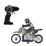 Lexibook Crosslander radio-controlled off-road motorcycle, up to 12km/h, perfect balance, lighting effects, crazy drifts, fast acceleration, ergonomic remote control, rechargeable, RC18