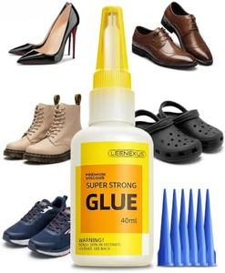 Super Glue and Cement for Shoes – 40ML Gel CA Strong Adhesive, Heavy Duty Instant Bond, Waterproof Clear Shoe Glue Sole Repair for Sneakers, Heels, Boots, Sandals, Tennis Shoes & More