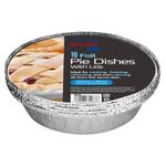 Homeshopa Aluminum Foil Pie Pan, 10 Pack Disposable Round Foil Flan Trays with Paper Lids, Durable Baking Dishes for Pie, Fruit Tarts, Quiche, Food Storage Takeaway Containeres, Oven & Freezer Safe