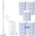 Topo Bear Disposable Brush Holder Set with 40 Refills Disposable Cleaning System for Bathroom