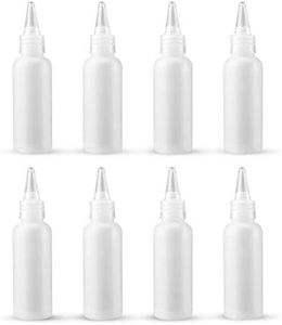Luter 8 Piezas 2oz Botellas Pequeñas de Plástico Transparente Mini Botella Vacía para Pintura, Bricolaje, Arte, Líquidos, Loción, Artesanía, Pegamento, Viaje en Avión