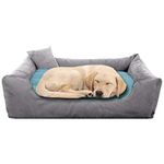 Pet Royale Reversable Velvet Bed for Pets with Extra Detachable Cotton Seat Cover (for Big Dogs, Super Blue)