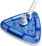 Uoark Weighted Transparent Triangular Pool Vacuum Head with Swivel Hose Connection and EZ Clip Handle,Bottom Brush.