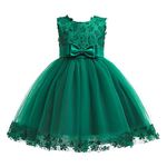 Weileenice Big Girl Flower Lace A-line Party Dresses Dark Green 13-14 Junior Bridesmaid Princess Wedding Ball Gown Teens Masquerade Pageant Birthday Evening Prom Puffy Tulle Dress Christmas Holiday