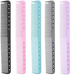 IERCZA Peine para el cabello de 5 piezas - peines de peluqueria profesional,peine de dientes anchos de doble punta de color para salones de belleza para hombres y mujeres