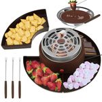 2-In-1 S'mores Maker & Chocolate Fondue Set, 280W Tabletop Indoor S'mores Kit with 10 Accessories, Maximum Disk Diameter 30 Cm, Electric Marshmallow Roaster for Parties, Movie Nights & Gifts