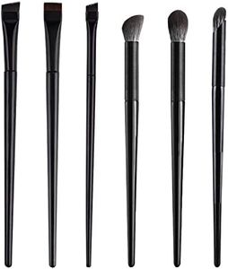 Juego de 6 pinceles de maquillaje, cepillo de cejas plano, pincel de delineador biselado, aplicador de sombra de ojos para dar forma a las cejas, aplicar reflejos y sombras