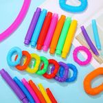 CALIST Stocking Stuffers | 18 Pop Tubes | Imaginative Play & Stimulating Creative Learning | Toddler Toys Stocking Stuffers for Kids Boys (Pack of 1)