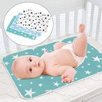 3 Pack Dipper Changing Pad, SACONELL Portable Toddler Diaper Changing Pad Waterproof Baby Change Mats Premium Change Pad Liner Bed Pad Play Mat(Green&White&Blue)