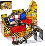 GobiDex Magnetic Tiles Road Car Toys, Race Track Magnet Tiles Building Blocks for Toddlers STEM Construction Preschool Toys for Kids Ages 3-5 4-8, 3+ Years Old Boys Girls Christmas Birthday Gifts Toys