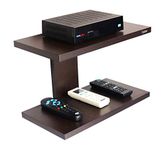 Captiver Engineered Wood Wall Mounted Set Top Box Stand Holder shelf (Tier 2, Wenge) Living Room Shelves Keeping Wi-fi Sttop Antique Display Office Bedroom Kitchen Racks Storage