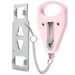 ZGD ZGD Portable Pink Door Lock, Hotel Door Locks for Travelers, Security Door Lock for Additional Safety and Privacy, Home Security Defender Extra Lock for Traveling Apartment Airbnb College
