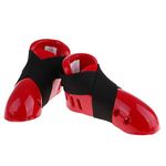 SM SunniMix Foam Pad Kids Child Youth Karate Sparring Feet Footgear Blue and red, Red S