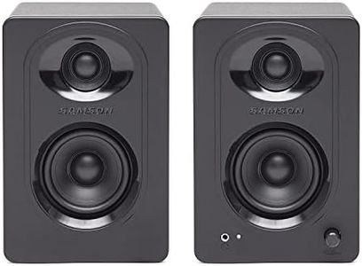 Samson SAM30 3-Inch Powered Studio Monitors Pair Featuring Polypropylene Woofer and 3/4-inch Silk-Dome Tweeter in MDF with Textured Vinyl Covering (Black)