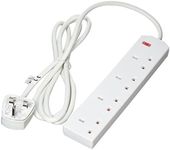 Eurosonic 4 Way Extension with 2 Metre Cable, 1-Pack